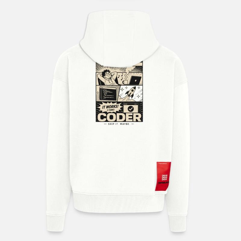 Vibe Coder Programmer Humor - Zip Hoodie - made by SPREAD - OFF WHITE