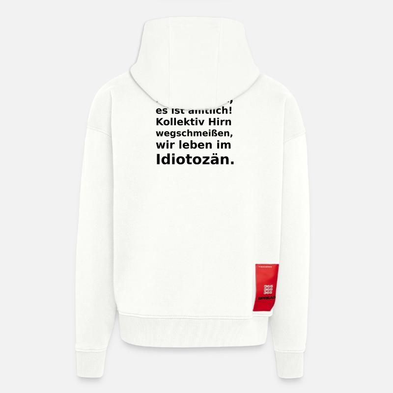 Une nouvelle ère s’est ouverte ! - Veste à capuche bio épaisse oversize fabriqué en UE - OFF WHITE