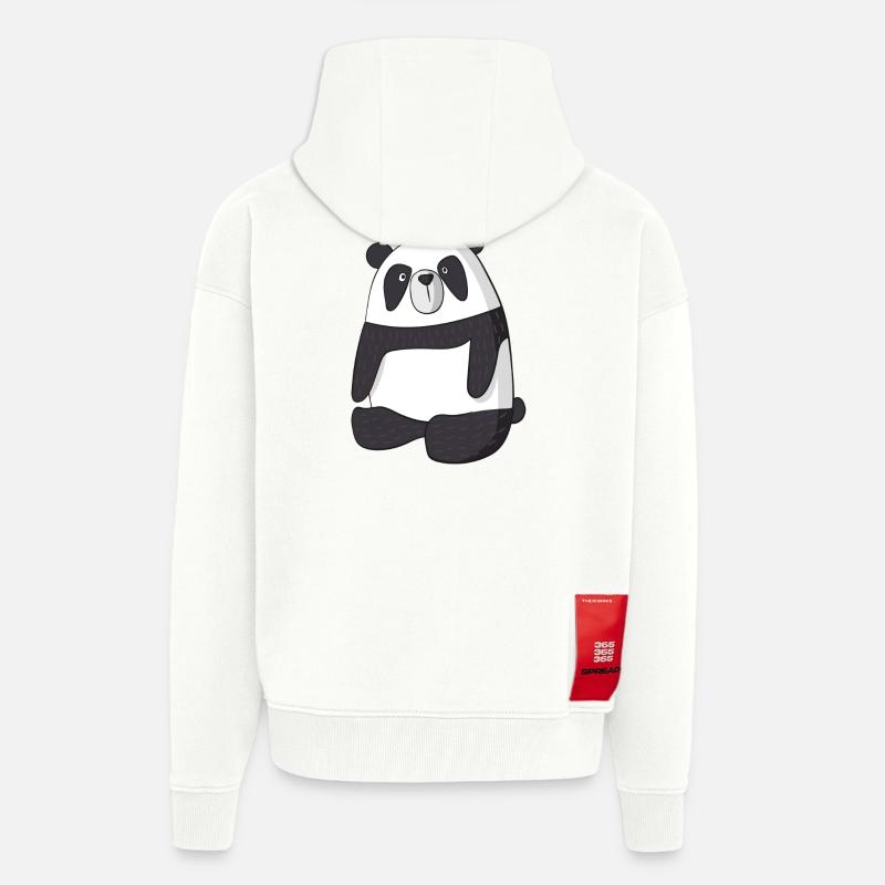 Panda - Veste à capuche bio épaisse oversize fabriqué en UE - OFF WHITE