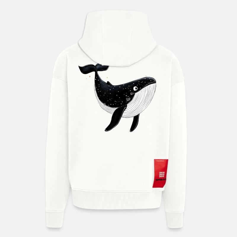 Petite baleine - Veste à capuche bio épaisse oversize fabriqué en UE - OFF WHITE