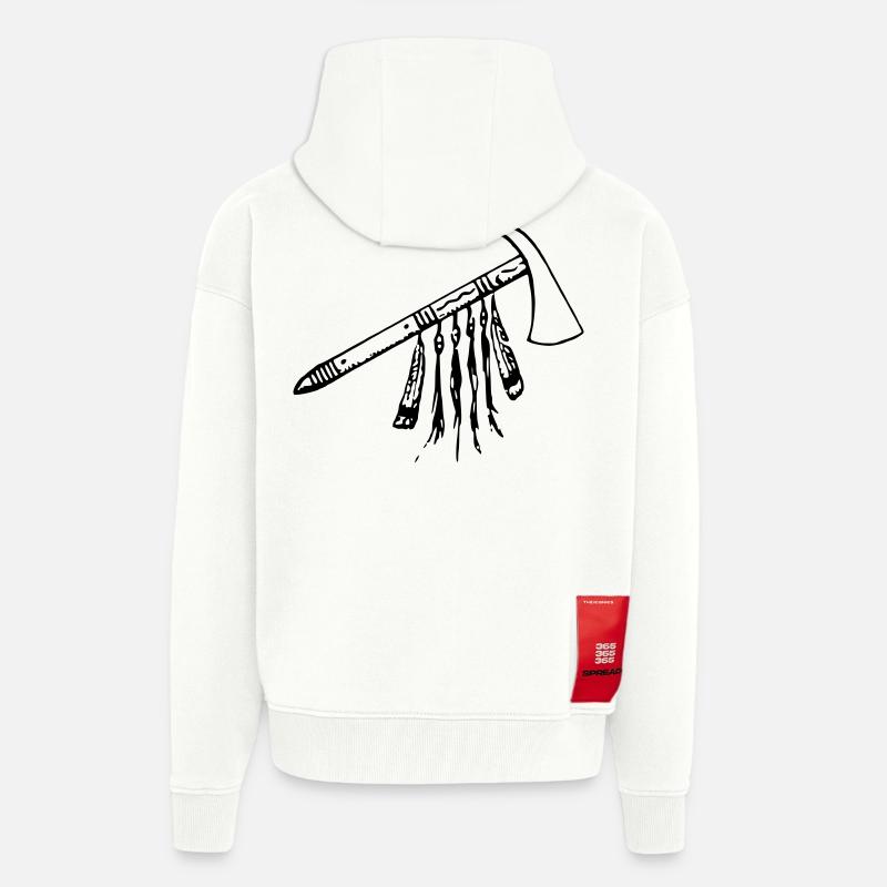 tomahawk - Veste à capuche bio épaisse oversize fabriqué en UE - OFF WHITE
