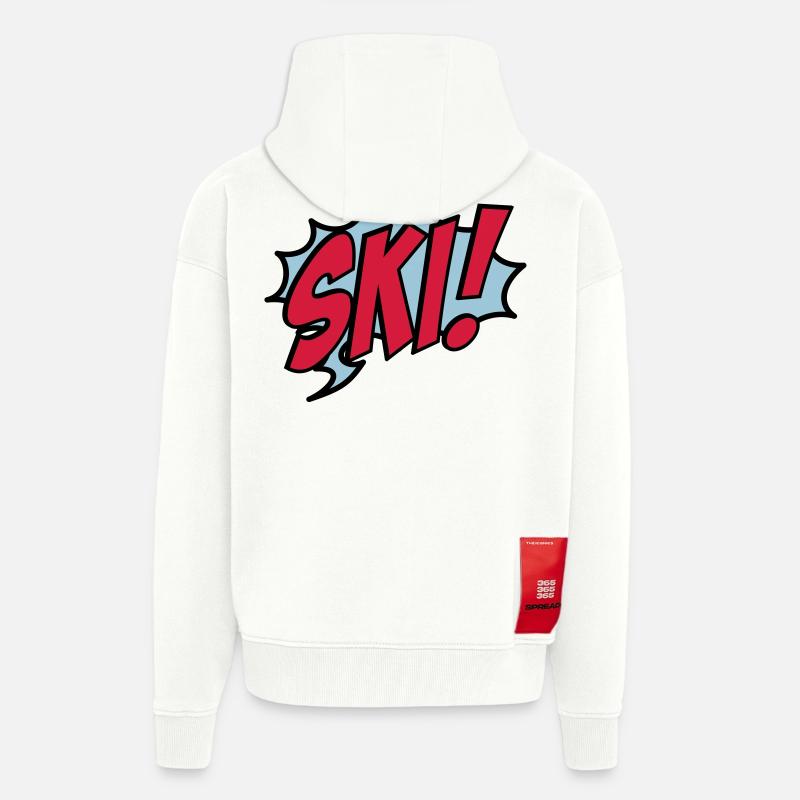Ski - Veste à capuche bio épaisse oversize fabriqué en UE - OFF WHITE