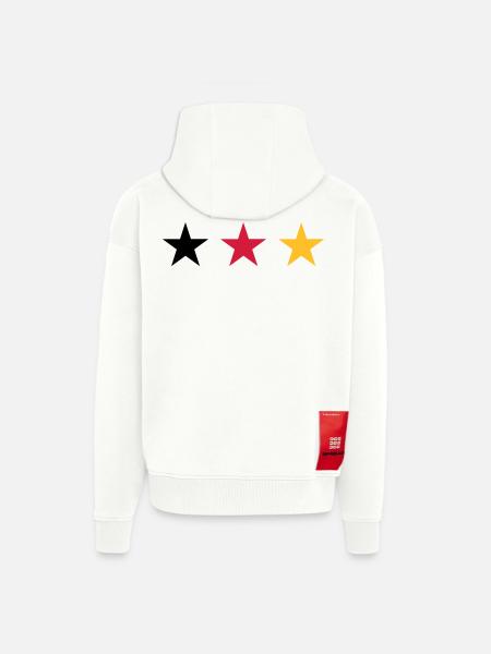 Three stars Germany flag - Zip Hoodie - made by SPREAD - OFF WHITE