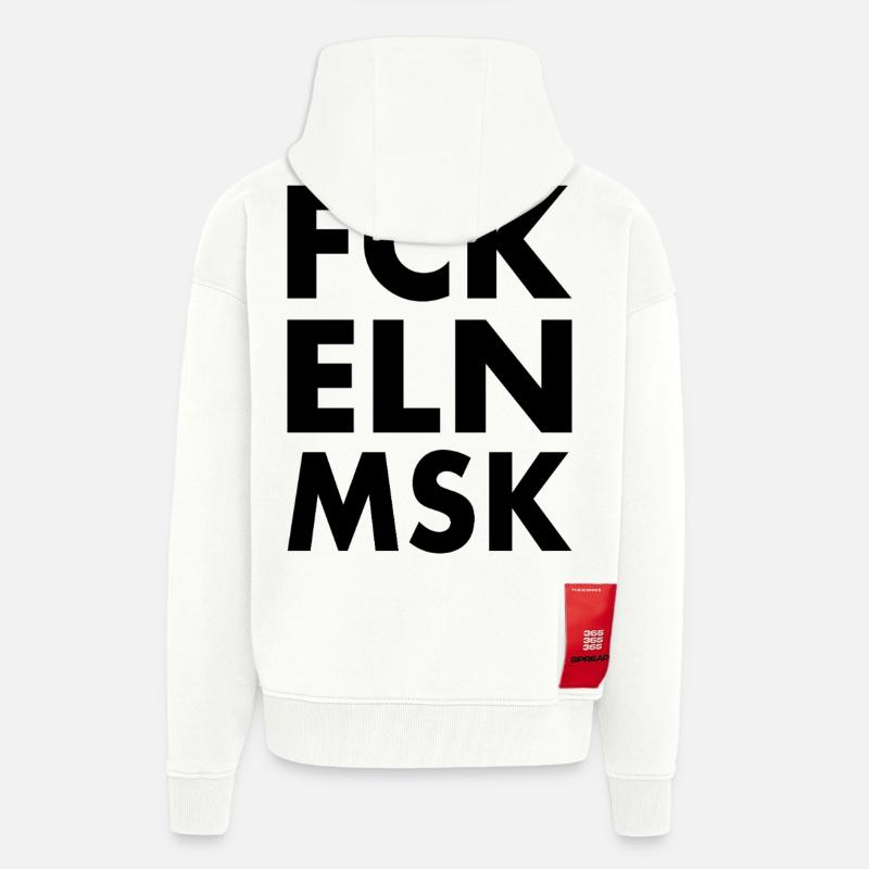 Fck eln msk - Veste à capuche bio épaisse oversize fabriqué en UE - OFF WHITE