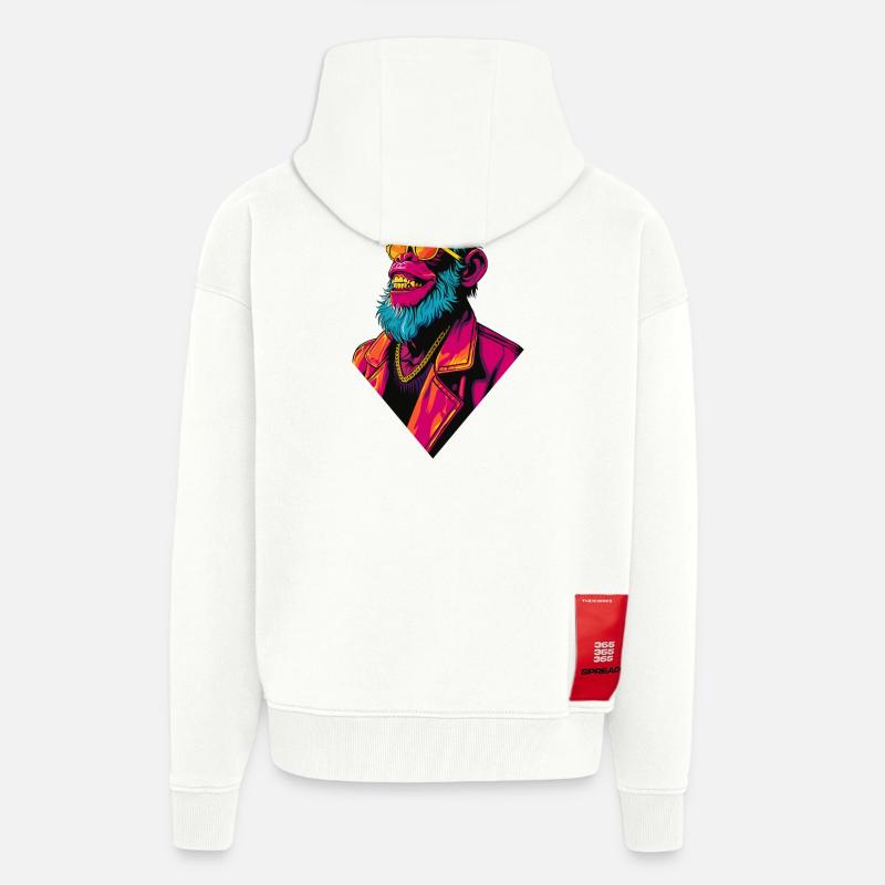 Devil Monkey - Zip Hoodie - made by SPREAD - OFF WHITE