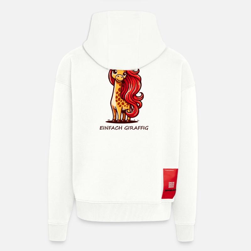 Tout simplement girafe - Veste à capuche bio épaisse oversize fabriqué en UE - OFF WHITE