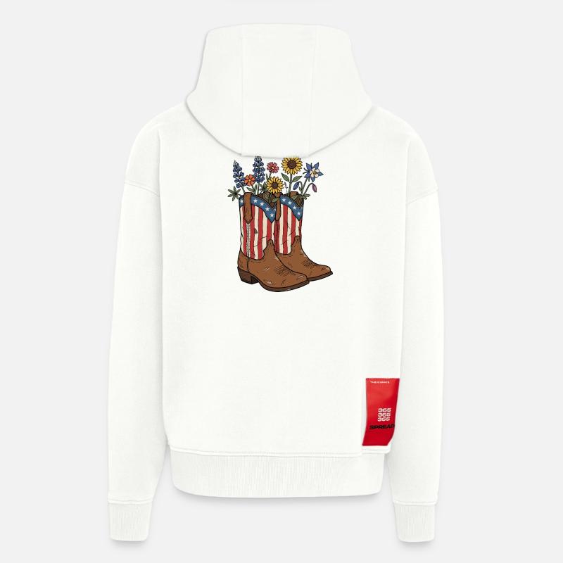 Walking Free Since 1776 Stiefel - Zip Hoodie - made by SPREAD - OFF WHITE