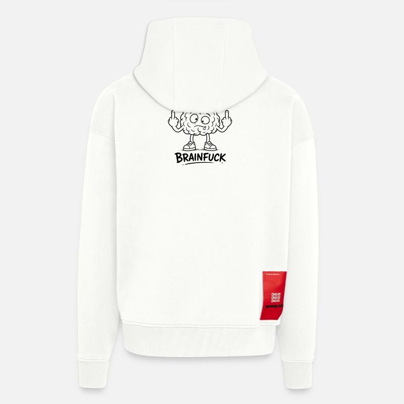 Brain Graffiti With Middle Finger - Zip Hoodie - made by SPREAD - OFF WHITE