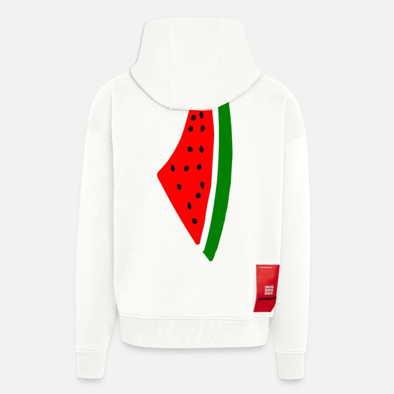 Melon pastèque - Veste à capuche bio épaisse oversize fabriqué en UE - OFF WHITE