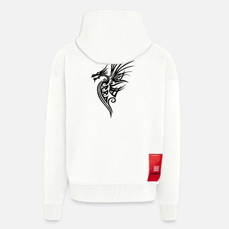 Drache mit großen Flügeln - Zip Hoodie - made by SPREAD - OFF WHITE