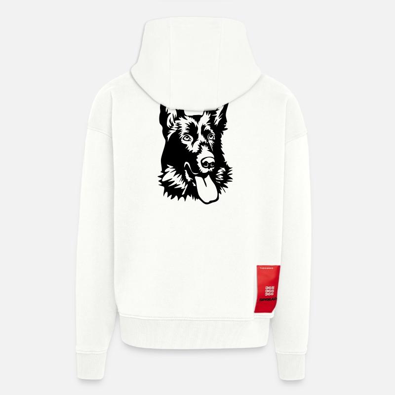 Deutscher Schäferhund Kopf - Zip Hoodie - made by SPREAD - OFF WHITE