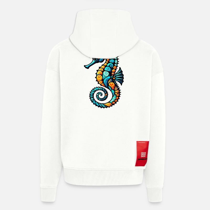 Hippocampe - Veste à capuche bio épaisse oversize fabriqué en UE - OFF WHITE