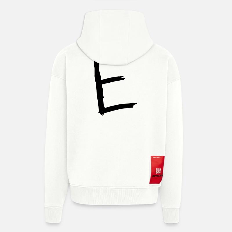 Buchstaben E - Zip Hoodie - made by SPREAD - OFF WHITE