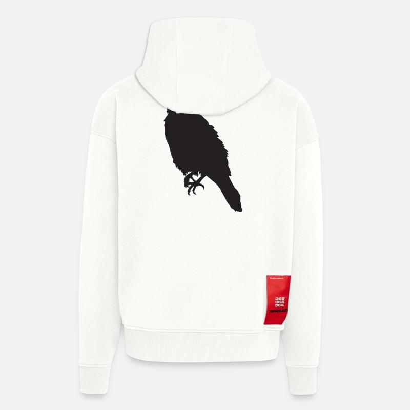 Crow III - Veste à capuche bio épaisse oversize fabriqué en UE - OFF WHITE
