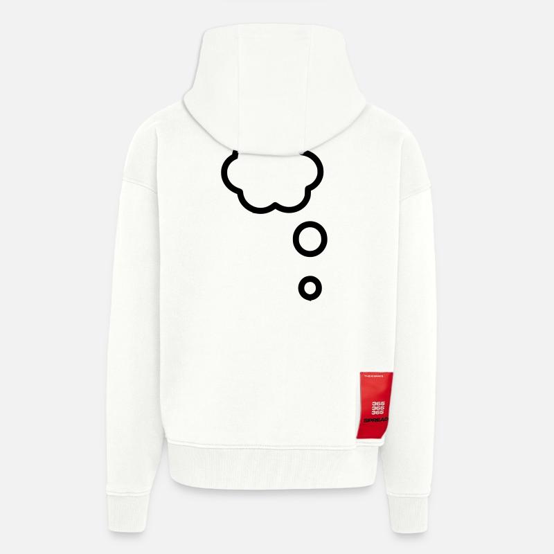 bulle de pensée - Veste à capuche bio épaisse oversize fabriqué en UE - OFF WHITE