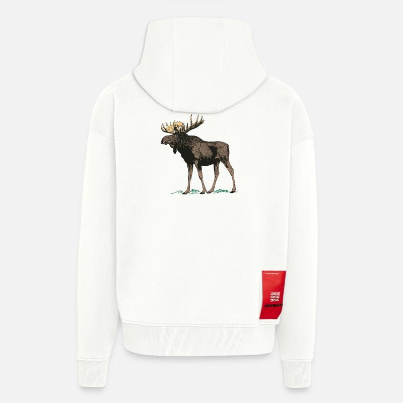 Moose antler - Zip Hoodie - made by SPREAD - OFF WHITE