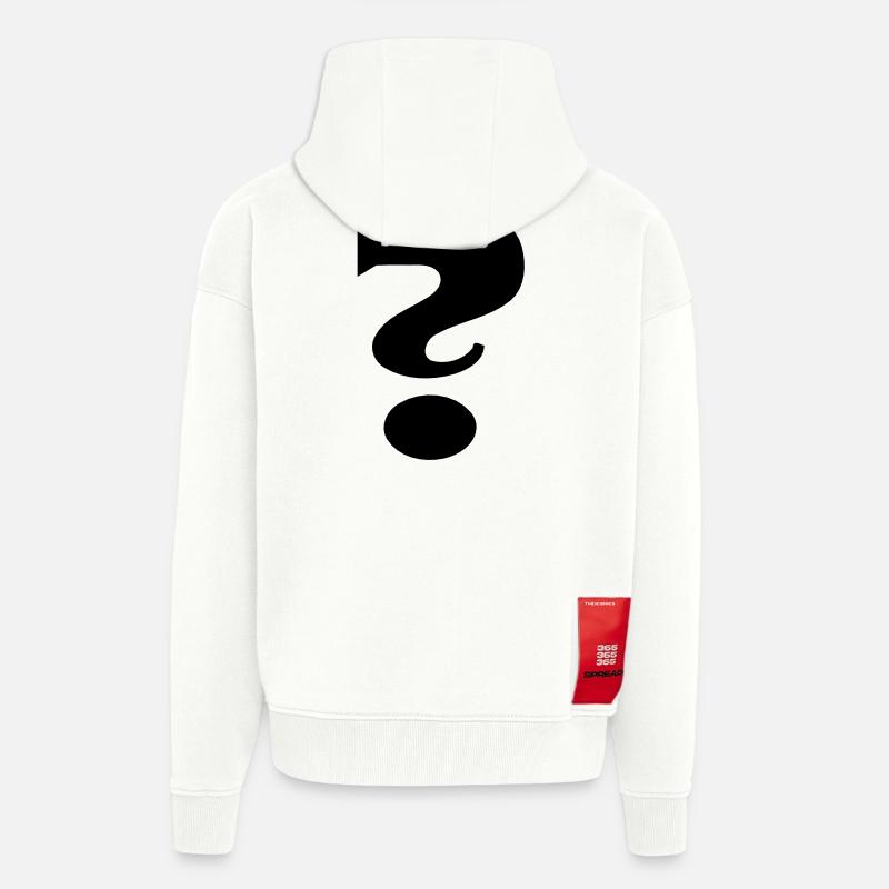 Point d'interrogation - Veste à capuche bio épaisse oversize fabriqué en UE - OFF WHITE