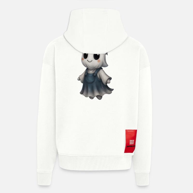 Süßer Geisterfreund Patchwork - Zip Hoodie - made by SPREAD - OFF WHITE