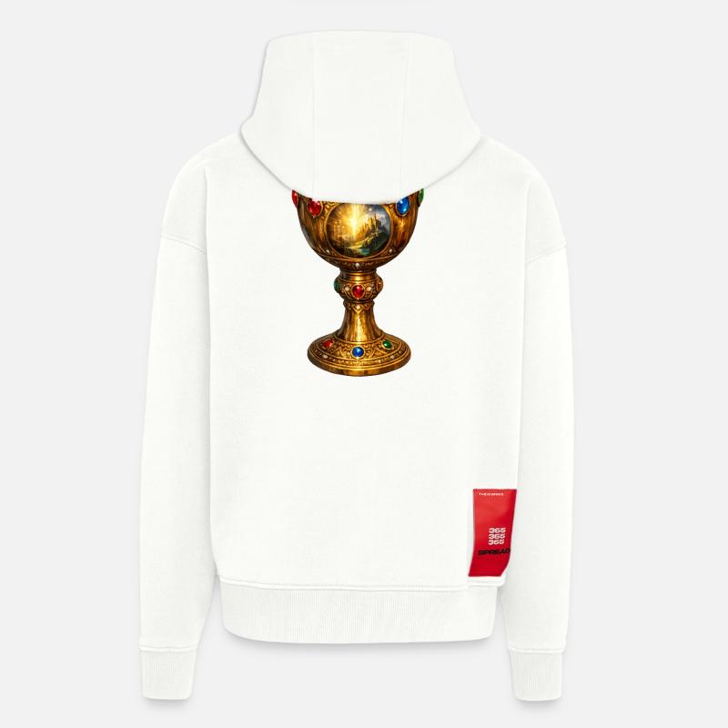 Saint Graal - Veste à capuche bio épaisse oversize fabriqué en UE - OFF WHITE
