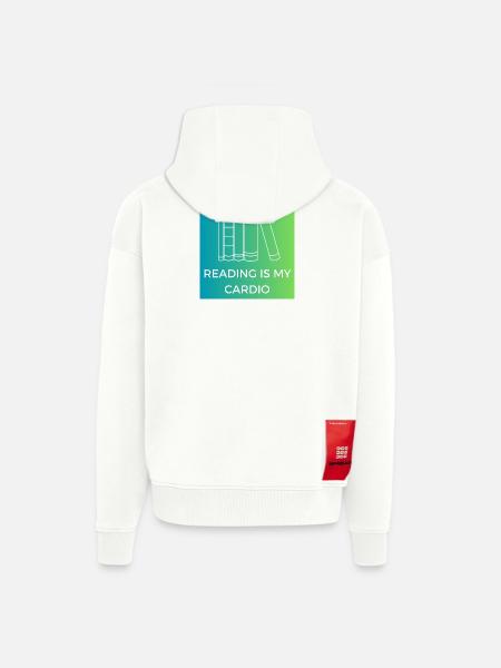 Reading is my cardio - Zip Hoodie - made by SPREAD - OFF WHITE