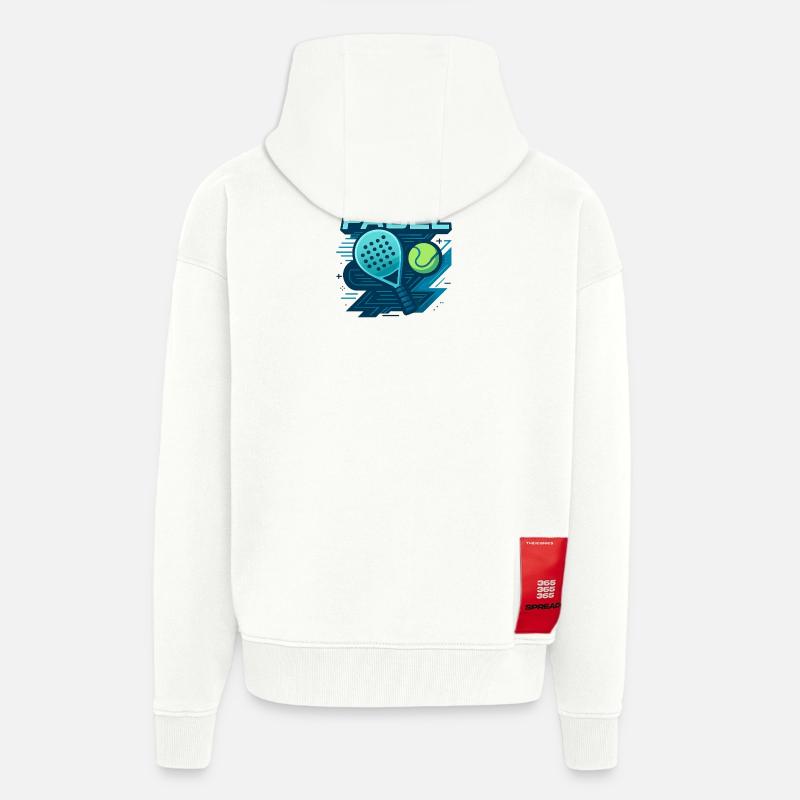Padel Logo Schläger Ball Dynamik - Zip Hoodie - made by SPREAD - OFF WHITE
