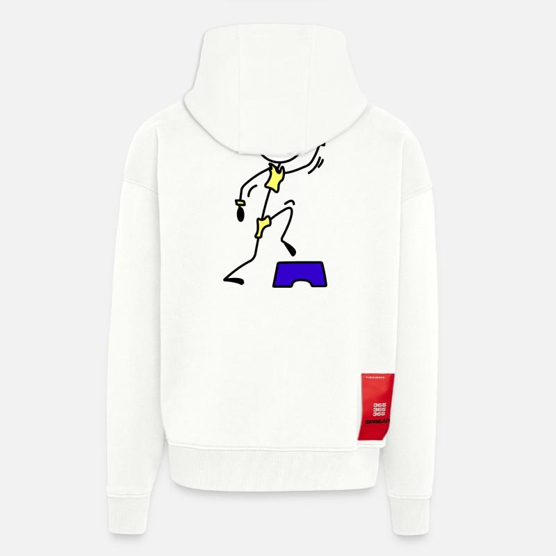 Schritte oder Aerobic Mädchen Trainingsübung - Zip Hoodie - made by SPREAD - OFF WHITE