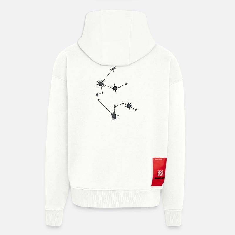 Wassermann Sternbild Sternzeichen Schwarz Grau - Zip Hoodie - made by SPREAD - OFF WHITE