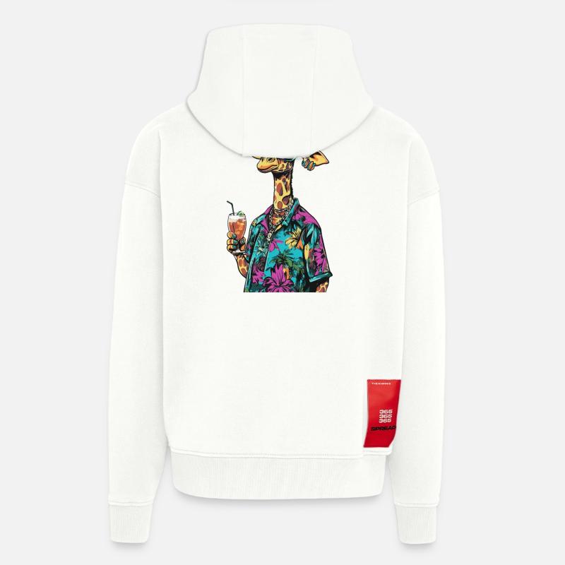 Giraffe Comic Summer - Zip Hoodie - made by SPREAD - OFF WHITE