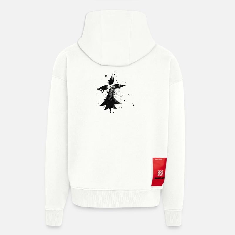 bzh hermine éclatée - Veste à capuche bio épaisse oversize fabriqué en UE - OFF WHITE