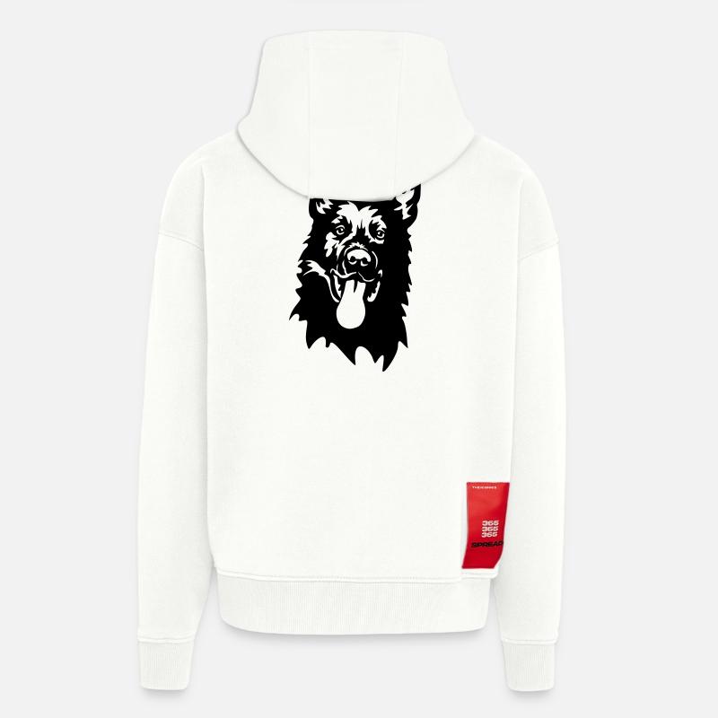 Deutscher Schäferhund Kopf - Zip Hoodie - made by SPREAD - OFF WHITE