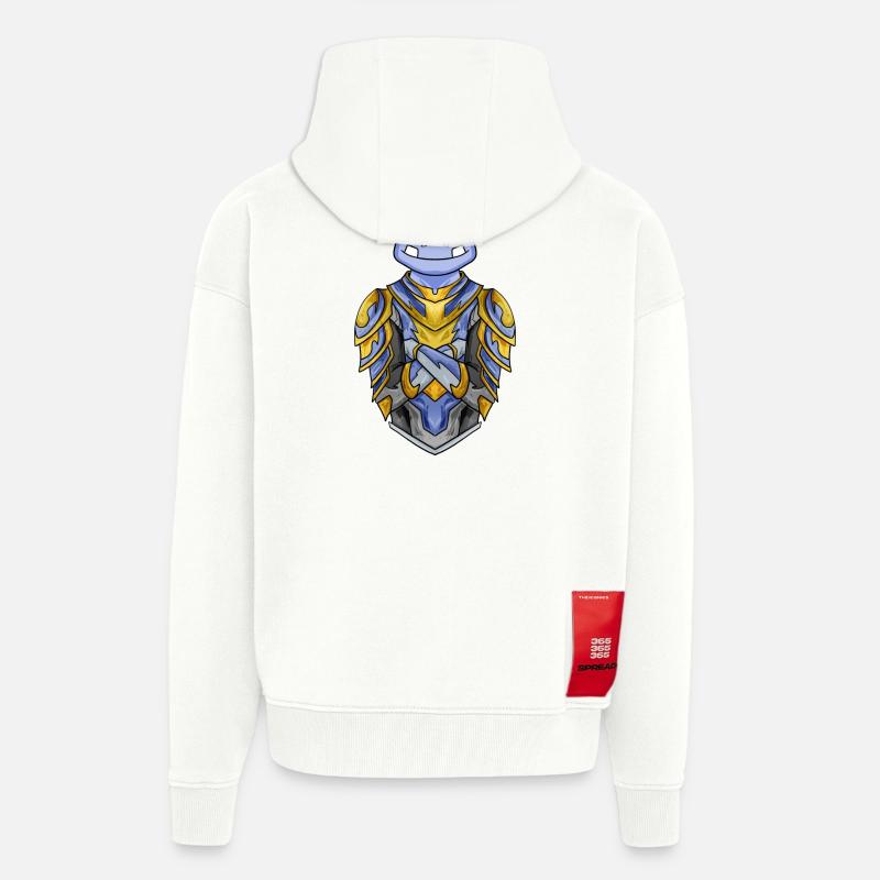 Chevalier hippopotame cool - Veste à capuche bio épaisse oversize fabriqué en UE - OFF WHITE