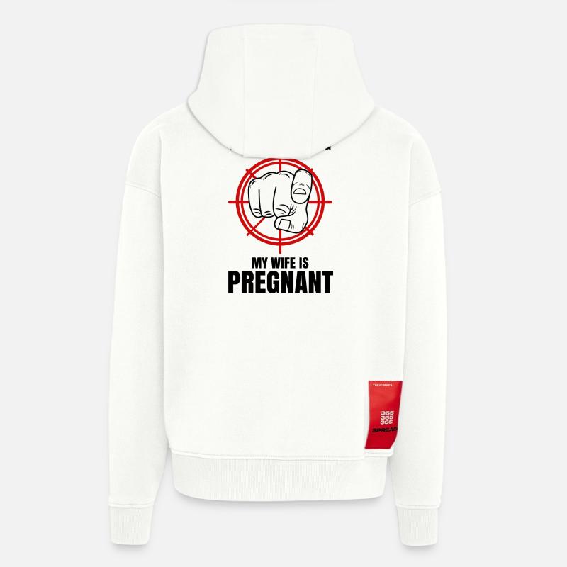 Cool Papa Déclaration Grossesse Bébé enceinte - Veste à capuche bio épaisse oversize fabriqué en UE - OFF WHITE