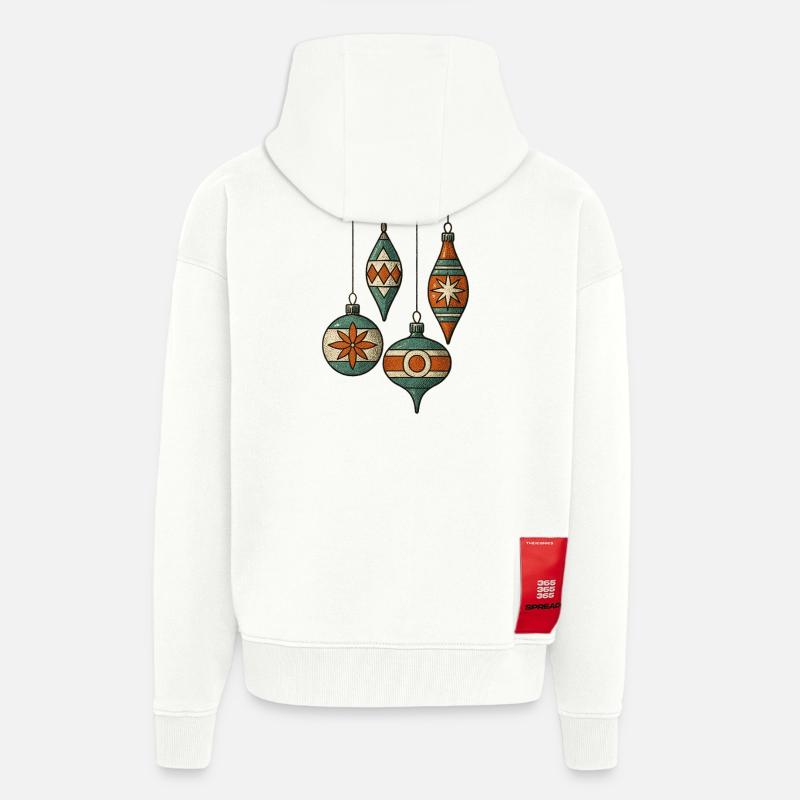 Julekuler - God jul - Heavyweight Oversized Organic hettejakke produsert i EU - OFF WHITE