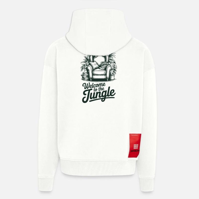 Passionné de Cluttercore - Veste à capuche bio épaisse oversize fabriqué en UE - OFF WHITE