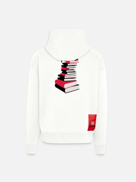 Bücherstapel mit Doktorhut - Zip Hoodie - made by SPREAD - OFF WHITE