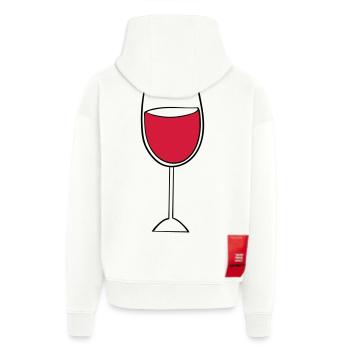 verre à vin - Veste à capuche bio épaisse oversize fabriqué en UE - OFF WHITE - Dos