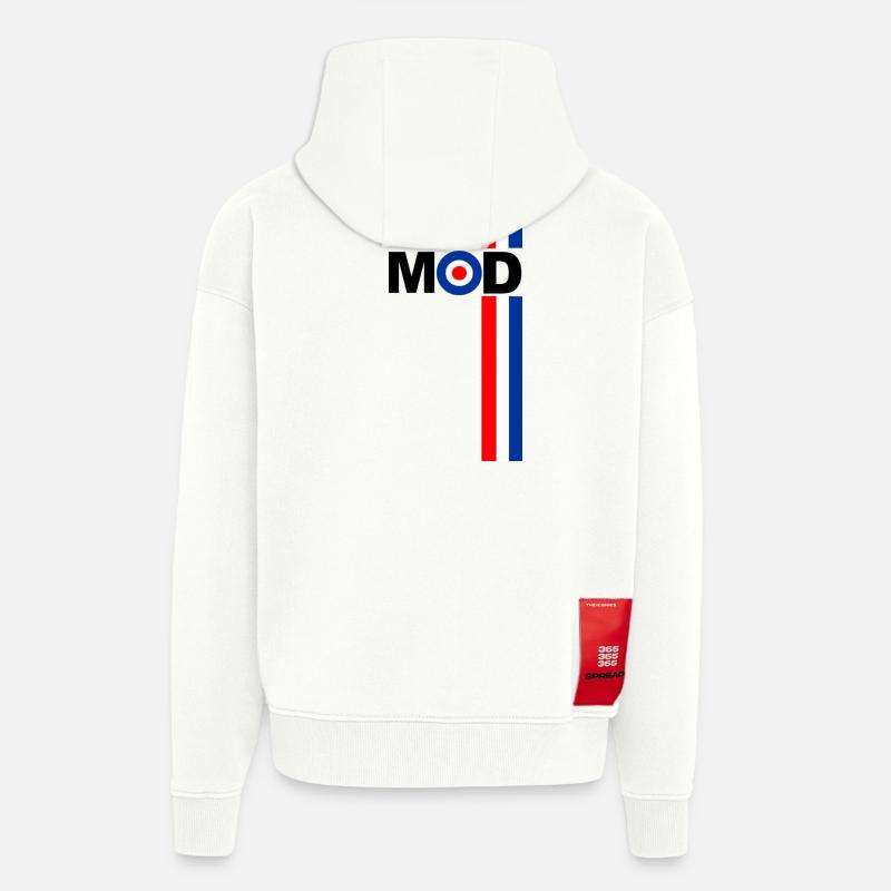 MOD TARGET RSF STRIPES CONCEPTION - Veste à capuche bio épaisse oversize fabriqué en UE - OFF WHITE