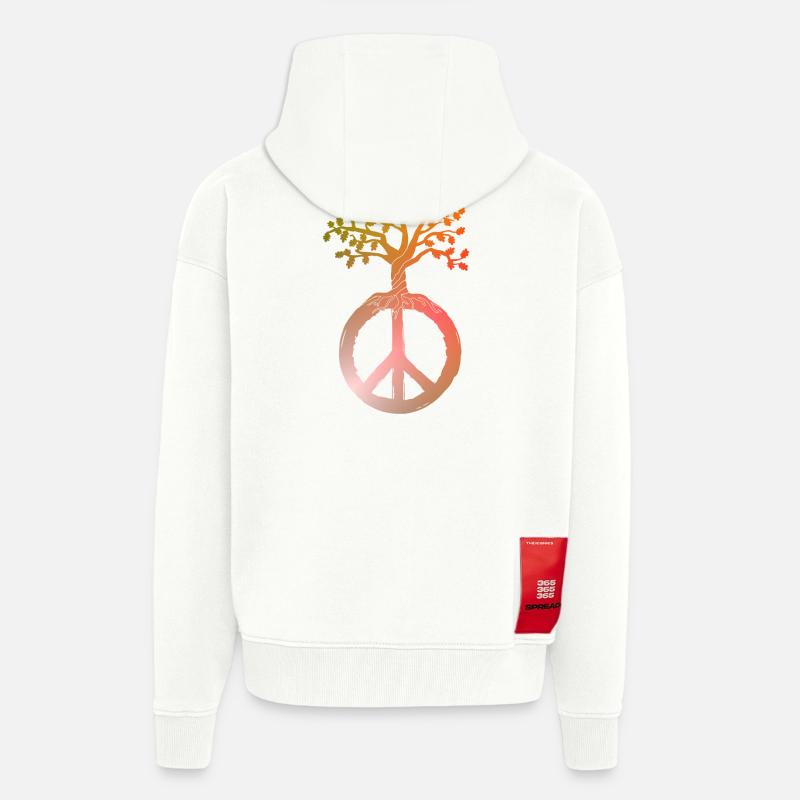 Peace Tree Peace - Zip Hoodie - made by SPREAD - OFF WHITE