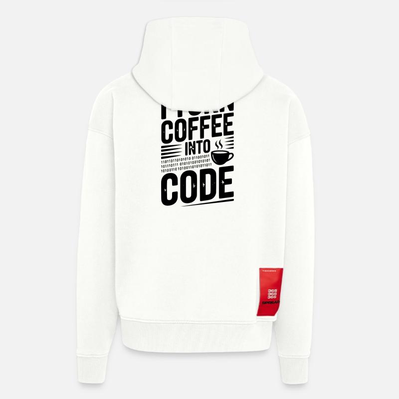 I Turn Coffee Into Code - Zip Hoodie - made by SPREAD - OFF WHITE