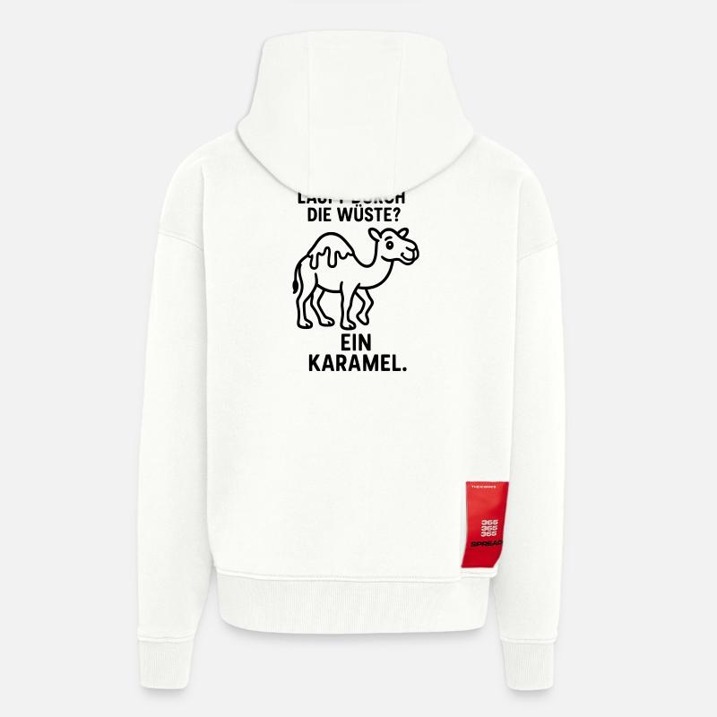 Blague Karamel Caramel Camel Desert Kids - Veste à capuche bio épaisse oversize fabriqué en UE - OFF WHITE