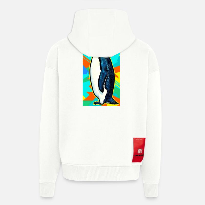 pingouin - Veste à capuche bio épaisse oversize fabriqué en UE - OFF WHITE