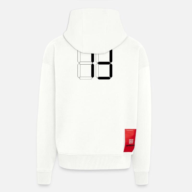 NUMÉRO 13 Treize Cadeaux d’anniversaire numériques - Veste à capuche bio épaisse oversize fabriqué en UE - OFF WHITE