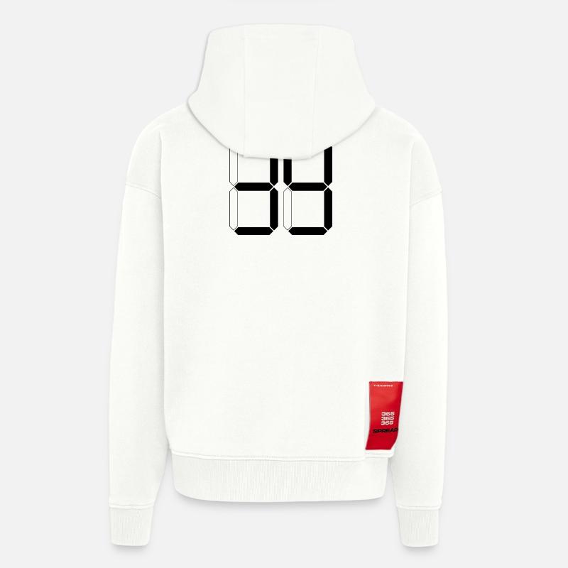NUMÉRO 39 Trente-neuf Cadeaux Numériques - Veste à capuche bio épaisse oversize fabriqué en UE - OFF WHITE