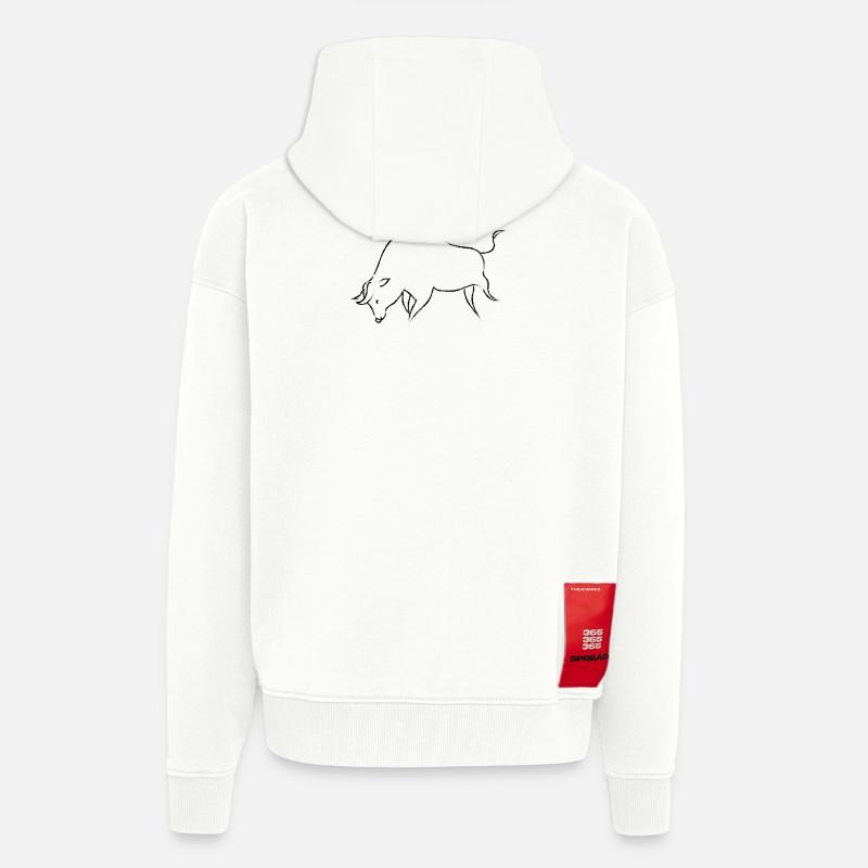 bull - Zip Hoodie - made by SPREAD - OFF WHITE