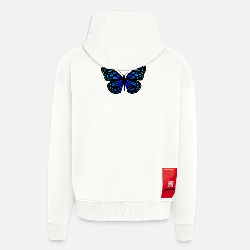 papillon - Veste à capuche bio épaisse oversize fabriqué en UE - OFF WHITE
