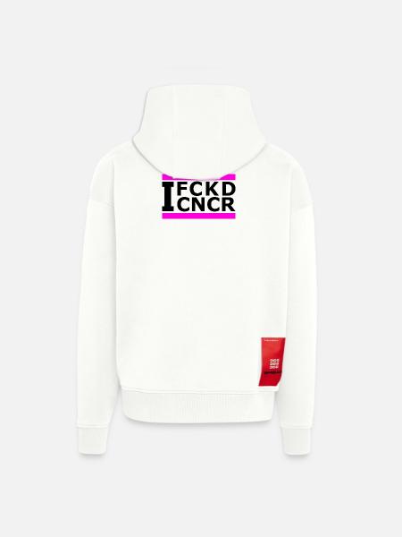 I FUCKED (BREAST) CANCER - Zip Hoodie - made by SPREAD - OFF WHITE