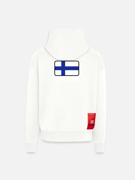 National Flag Of Finland - Zip Hoodie - made by SPREAD - OFF WHITE