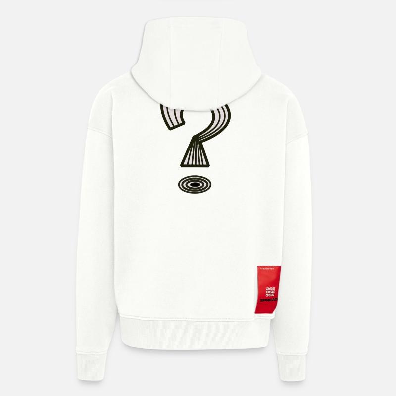 Point d’interrogation de Cean - Veste à capuche bio épaisse oversize fabriqué en UE - OFF WHITE