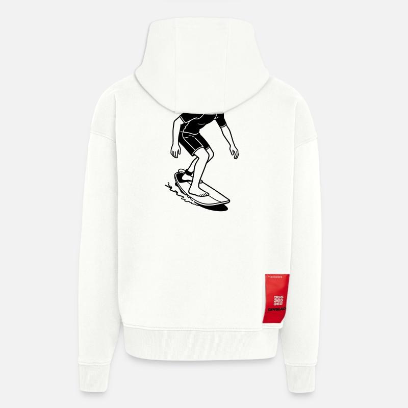 Skimboard - Veste à capuche bio épaisse oversize fabriqué en UE - OFF WHITE