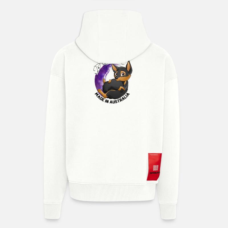 Kelpie Galaxie - Noir Feu - Veste à capuche bio épaisse oversize fabriqué en UE - OFF WHITE